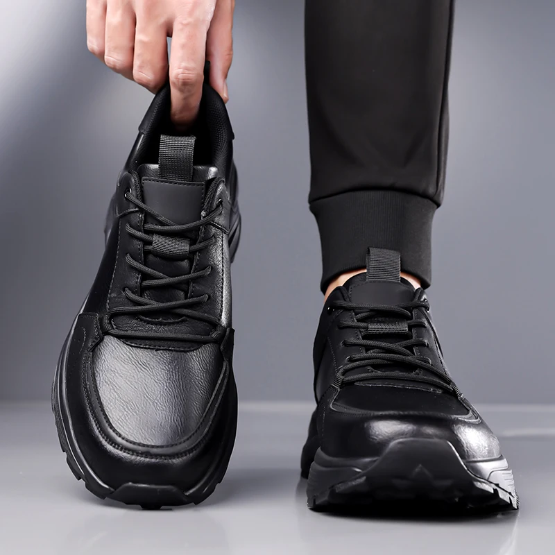 

Дышащие мужские туфли на плоской подошве, универсальная обувь, модная мужская удобная уличная обувь на шнуровке, кожаные мужские универсальные кроссовки