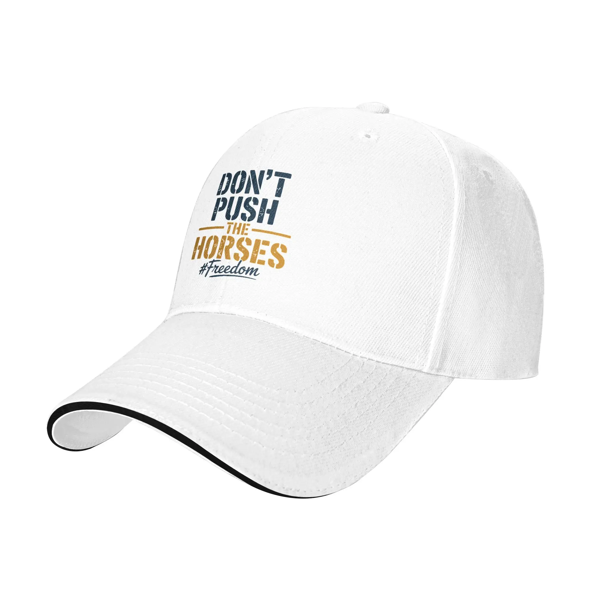 Don't Push The Horses Boxing Sandwich Baseball Caps Workouts All Seasons Meme Ukraine Snapback Hat Unisex Travel Adult Hat