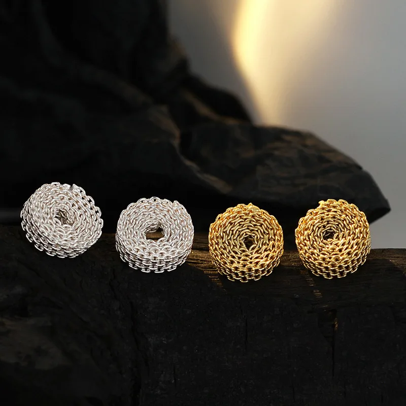 Small Group Designer Handmade Dough Twists Earings 925 Sterling Silver Earrings Women Simple and High-level Sense Fine Jewelry