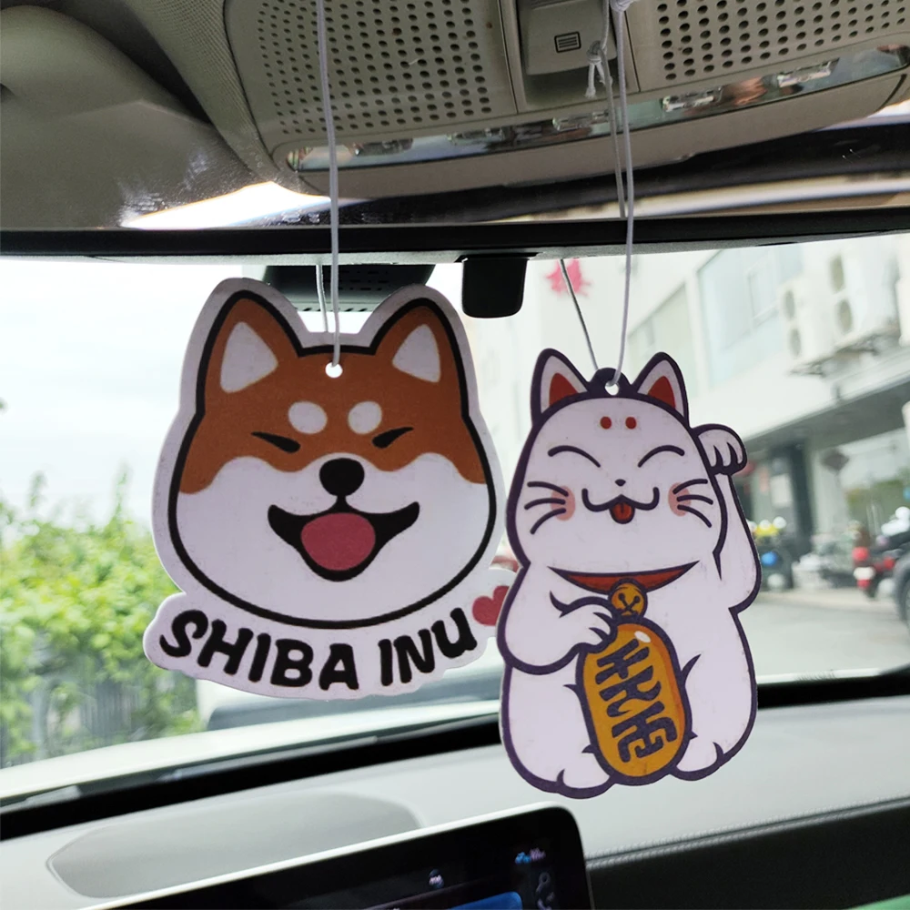 عطر معطر جو للسيارة على الطراز الياباني ، ديكور JDM ، قطة محظوظة ، قلادة مرآة الرؤية الخلفية ، زخرفة معلقة للكلب ، إكسسوارات السيارات #1