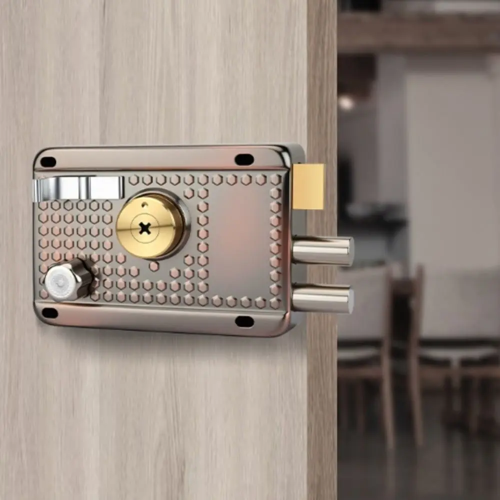 Stainless Steel Exterior Door Lock Copper Hook High Strength Steel Mortise Keyed Lock Dead Bolt Multiple Insurance