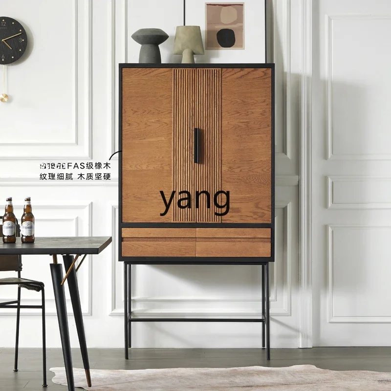 CX modern simple color matching storage, wabi-sabi wind designer solid wood high dining side cabinet