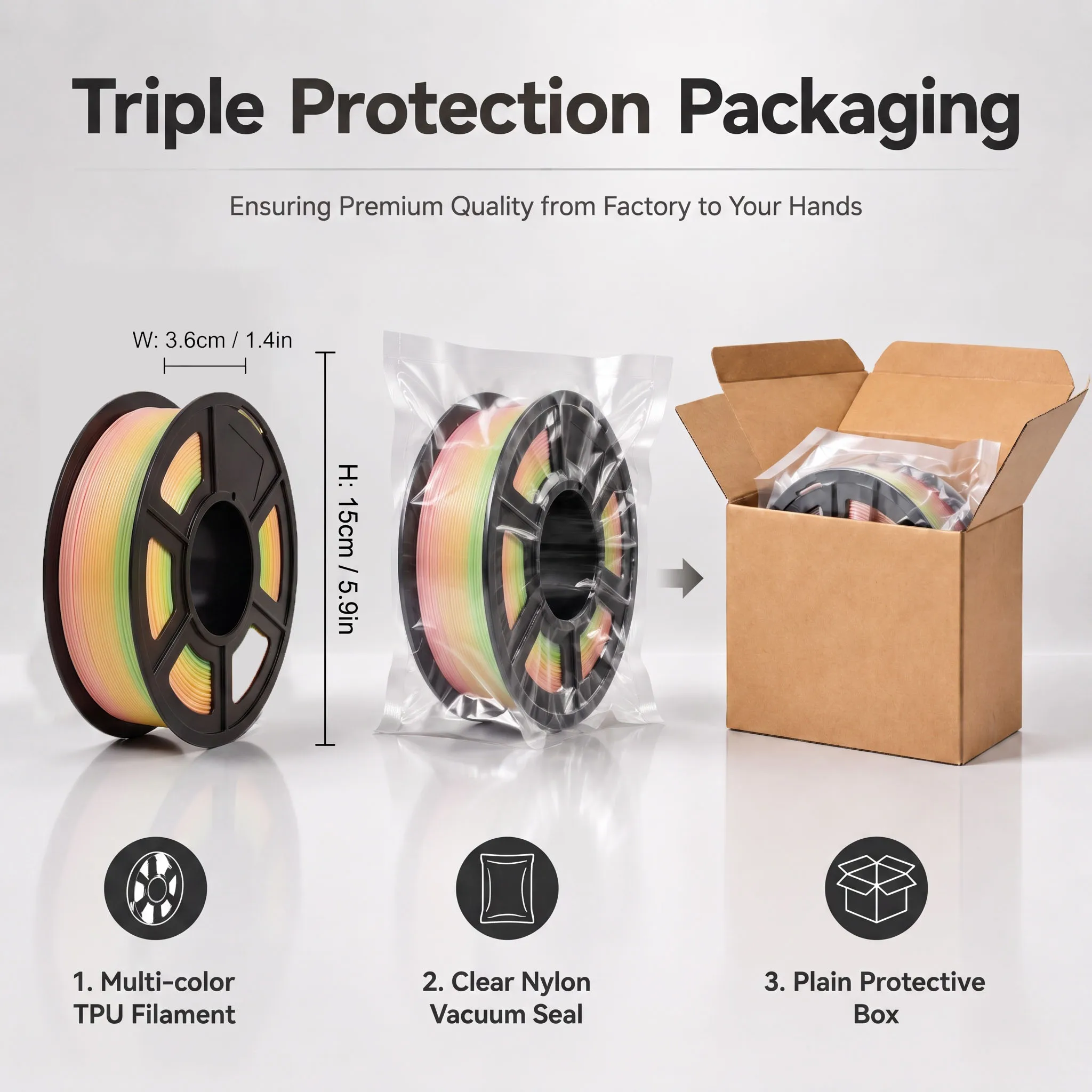 Summer & Autumn Color Changing TPU Filament 1.75mm Shore95A Multiple Sizes 200g 250g 500g 1kg ±0.03mm Precision For FDM 3D Print