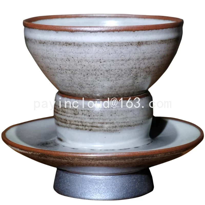 Imitation Song Gray Back Dragon Kiln Firewood Burning Point Tea Cup/Cup Holder Gray White Glaze Jianzhan Matcha Bowl