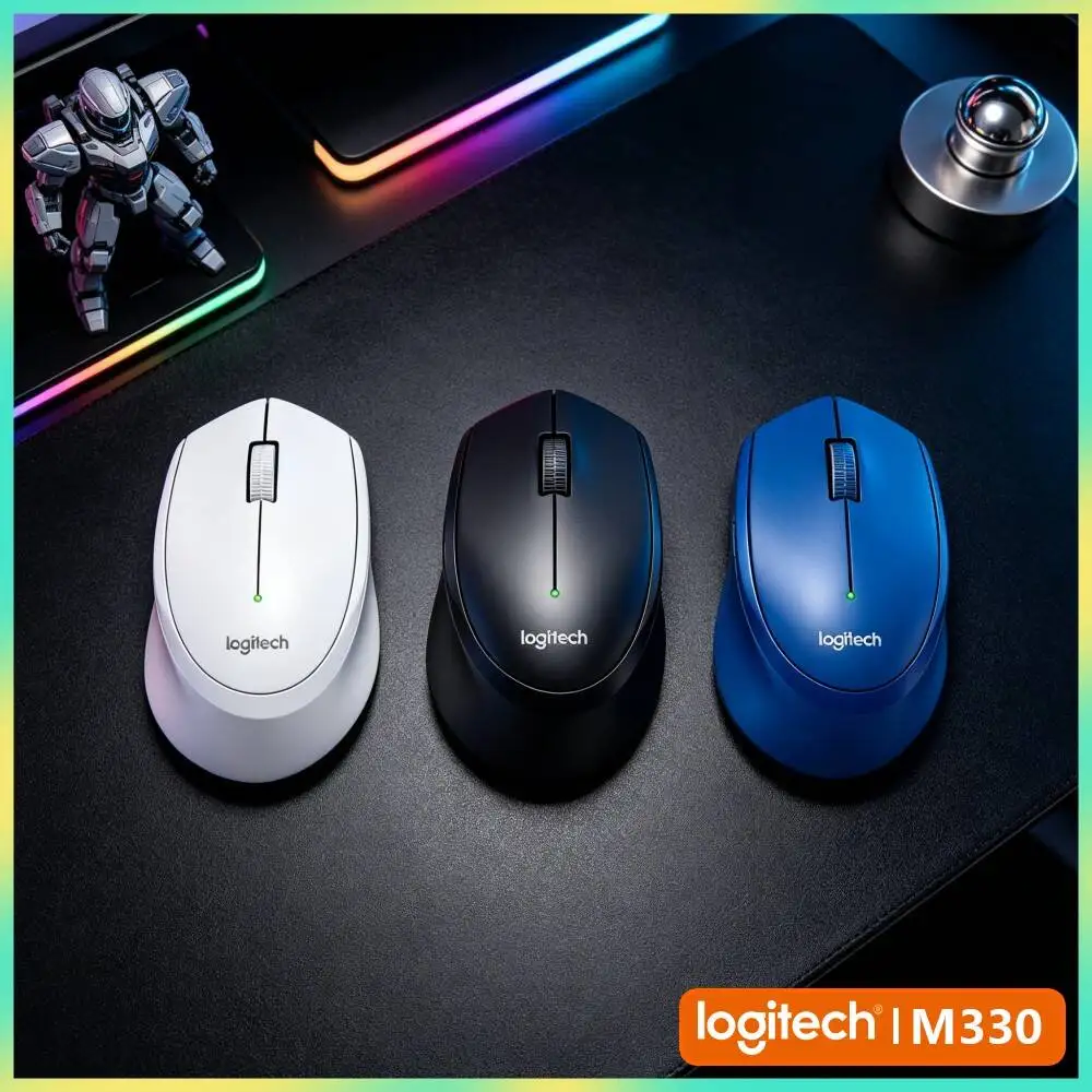 Logitech M330 Wireless Silent Mouse High Precision 2.4G Optical Tracking Smooth Click for Laptop PC Mac Desktop Mat