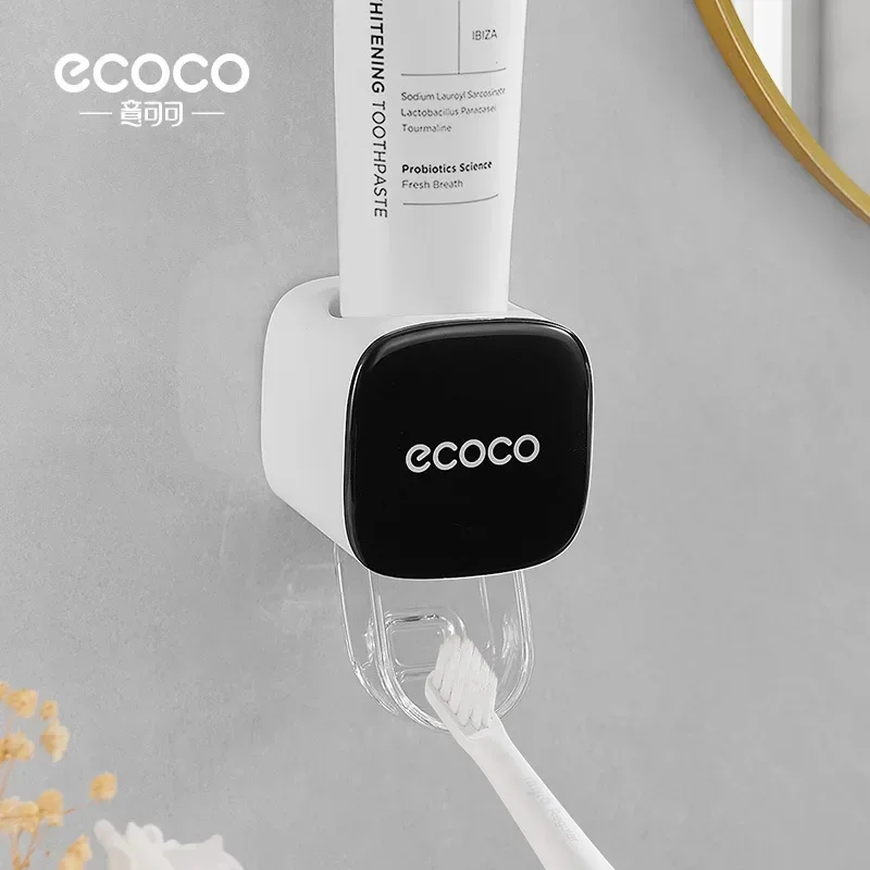 ECOCO Toothpaste dispenser, toothpaste storage rack, fully automatic, wall mounted storage, children\'s toothpaste dispenser