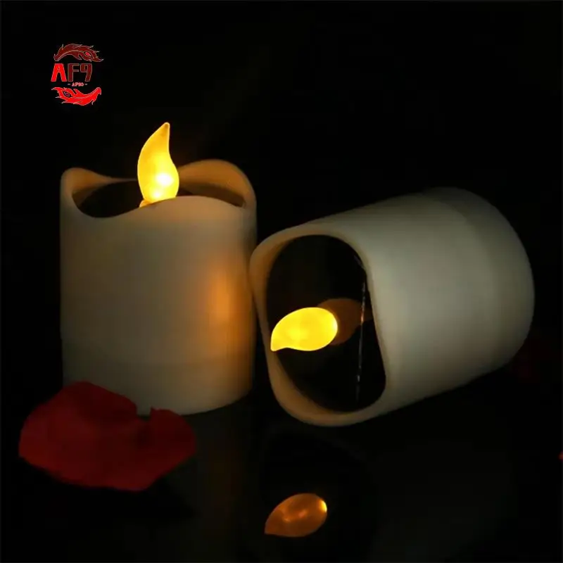

AF90-Romantic Flickering Solar Flameless LED Candle Light Tea Light Simulation For Outdoor Wedding Decoration