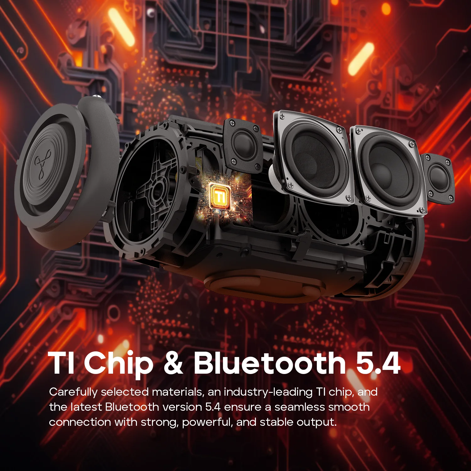 Портативная Bluetooth-колонка TRIBIT StormBox Lava, 80 Вт, встроенный внешний аккумулятор, управление через приложение, водонепроницаемость IP67, для улицы, кемпинга, вечеринок