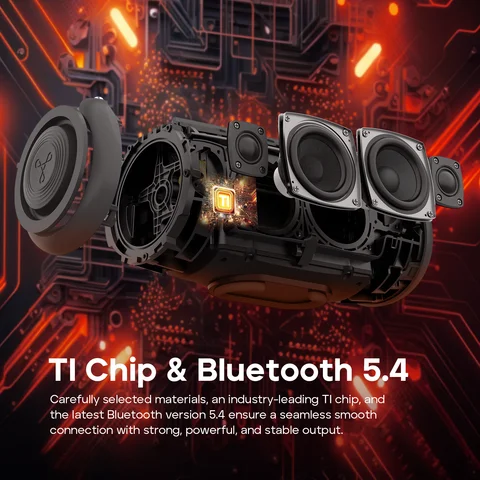 TRIBIT StormBox Lava 80W 휴대용 블루투스 스피커 내장 파워뱅크, 앱 제어, 야외, 캠핑, 파티용 IP67 방수