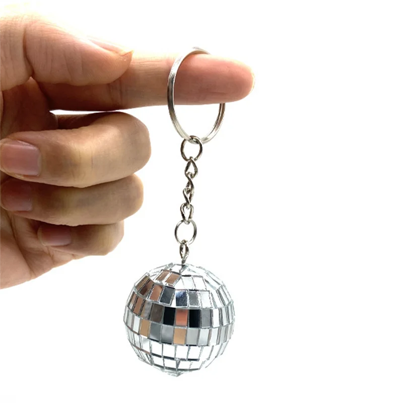 

A57M-60Pcs Mini Disco Ball Keychain 70S Disco Party Favors Mirror Ball Keychain Keyring Set For Disco Theme Party Decorations