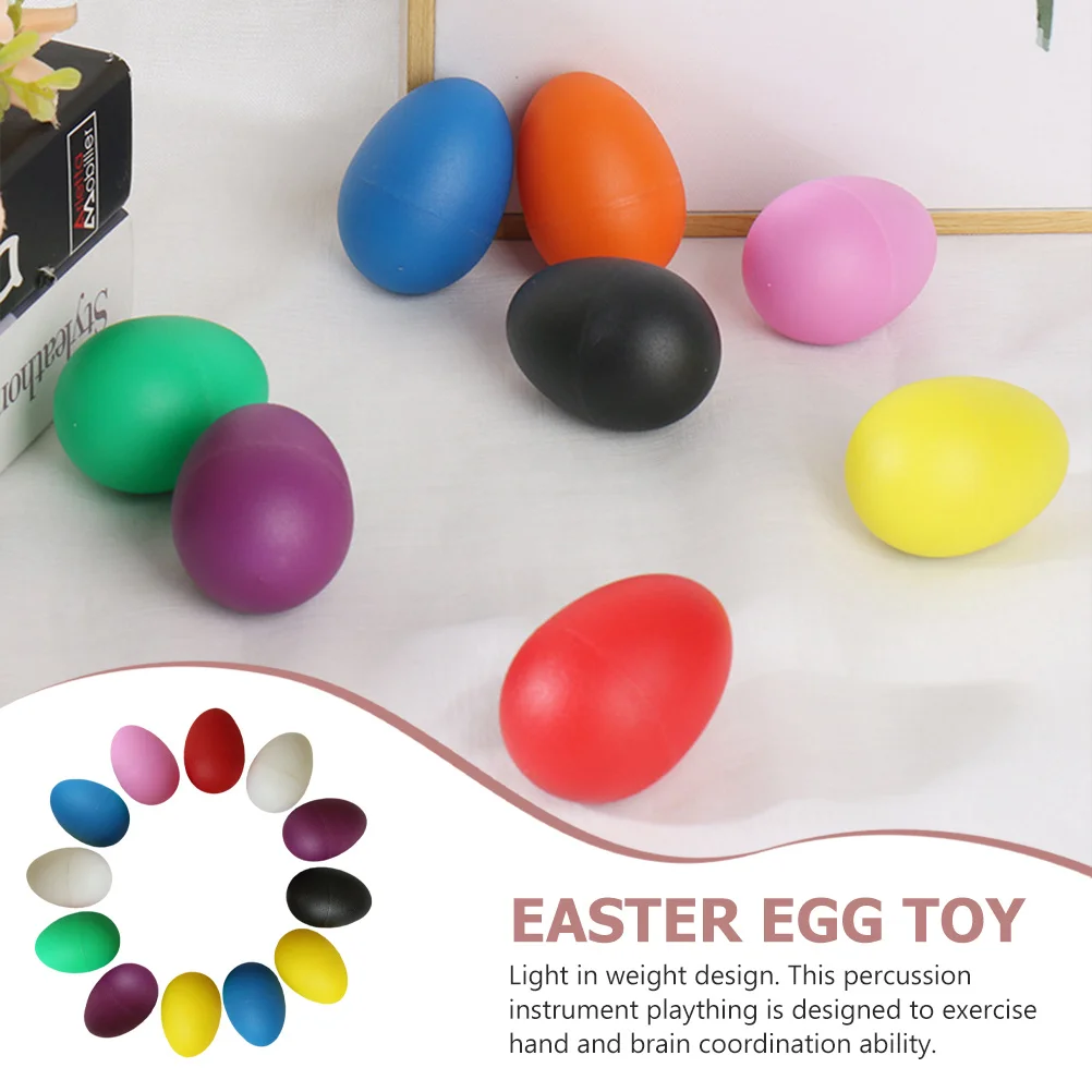 12 قطعة آلة موسيقية على شكل بيضة قرع مضحكة للتعليم المبكر بيض رمل ملون موسيقي هزازات البيض الموسيقية #6