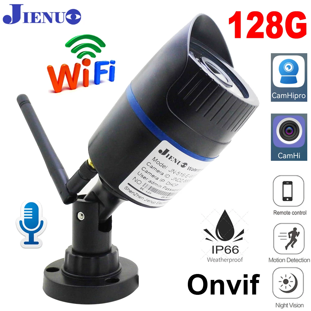JIENUO 5MP IP Camera Wireless Cctv Security Outdoor Waterproof Night Vision Onvif 32G 64G 128G Indoor HD Wifi Home Cam CamHipro