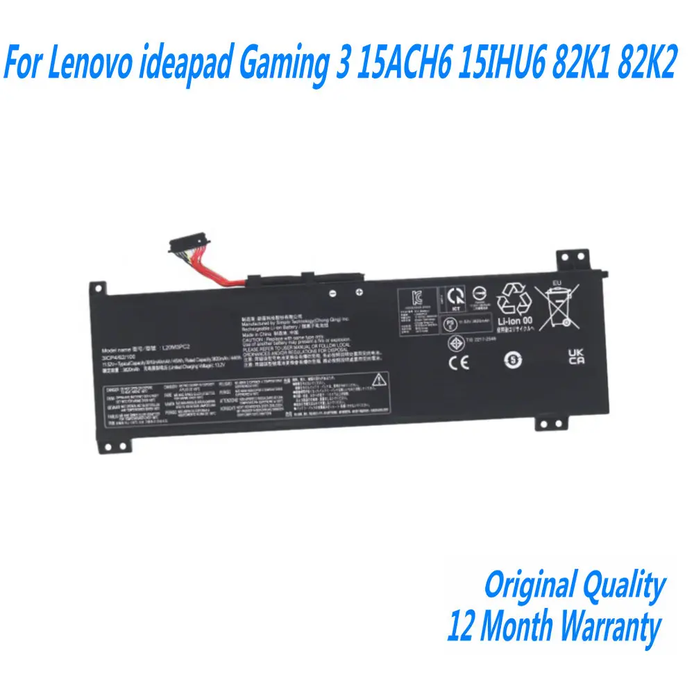 

NEW L20C3PC2 Laptop Battery For Lenovo Ideapad Gaming 3 15ACH6 15IHU6 82K1 82K2 L20L3PC2 L20D3PC2 L20M3PC2 11.52V 45WH