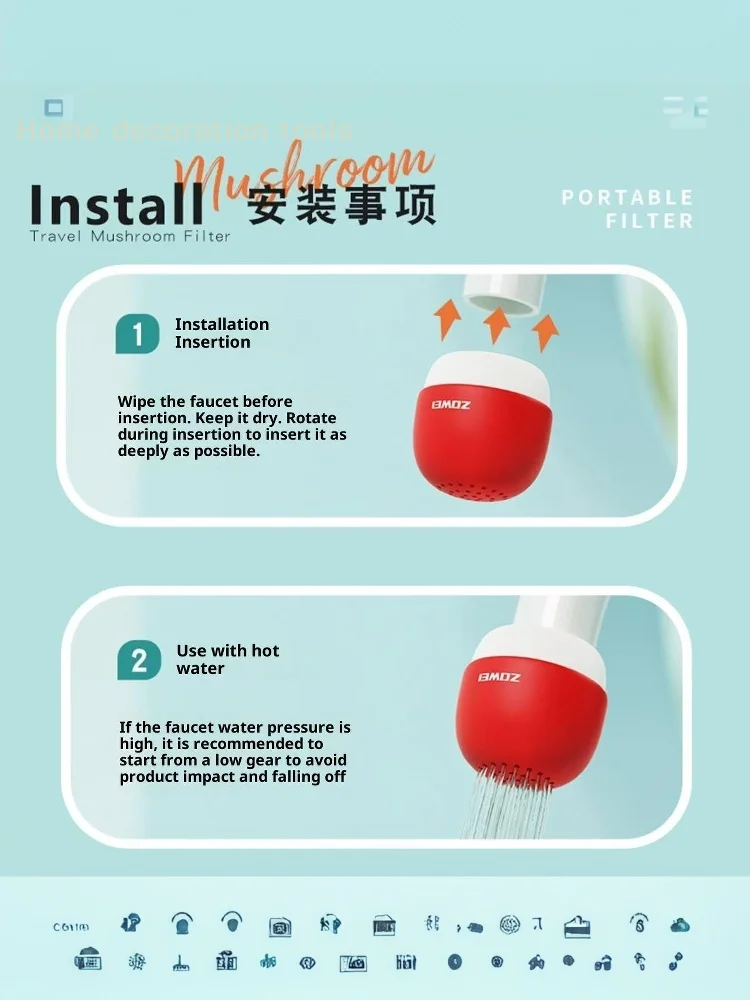 1/2 قطعة 16-36 مللي متر واجهة صنبور موسع للتدوير 6-Layer المطبخ صنبور المياه تصفية مكافحة سبلاش المحمولة صنبور مرشحات