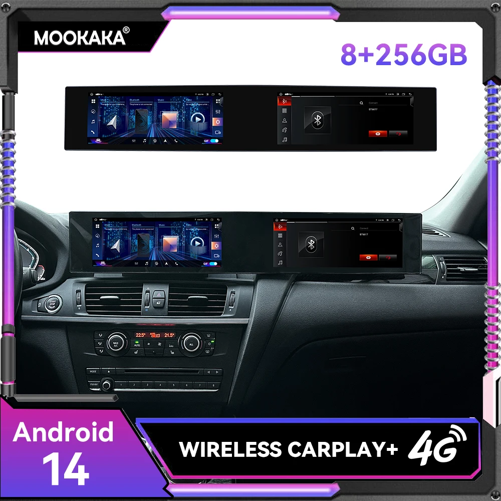 8+256GB Android 14 Autoradio Video-Multimedia-Player 21-Zoll-Bildschirm für BMW X3 F25 X4 F26 2012 - 2018 DSP Stereo 4G WiFi GPS Navi