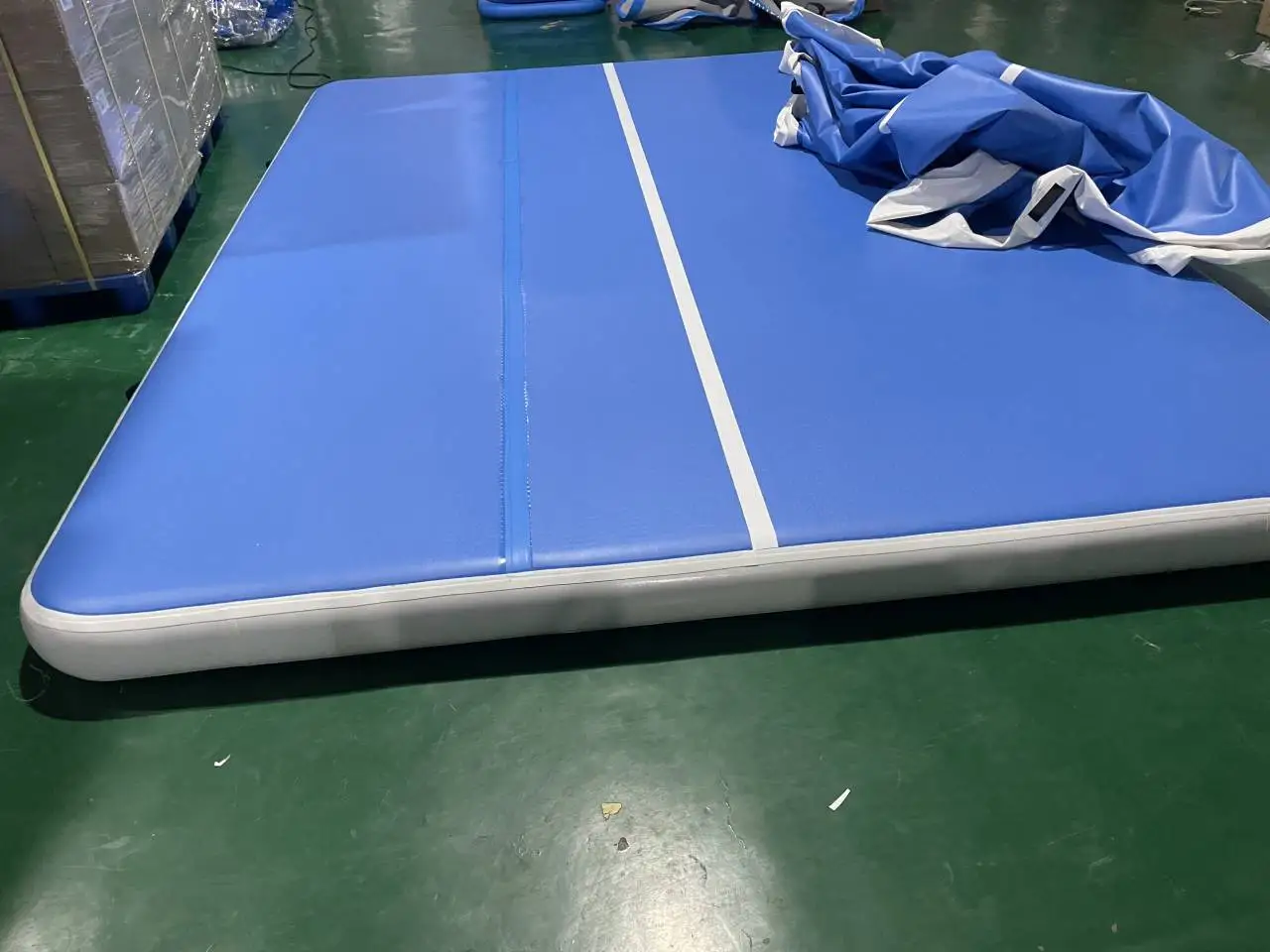 HIBADOU 풍선 체조 매트 텀블 트랙 풍선 에어 트랙 풍선 바닥 매트 4x3x0.2m 펌프가있는 에어 텀블링 매트