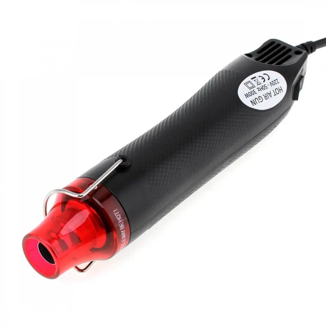 Hot Air Gun 220V 300W DIY Using Heat Gun Electric Tool with Shrink Plastic and Black Surface for Heating DIY Accessories EU Plug