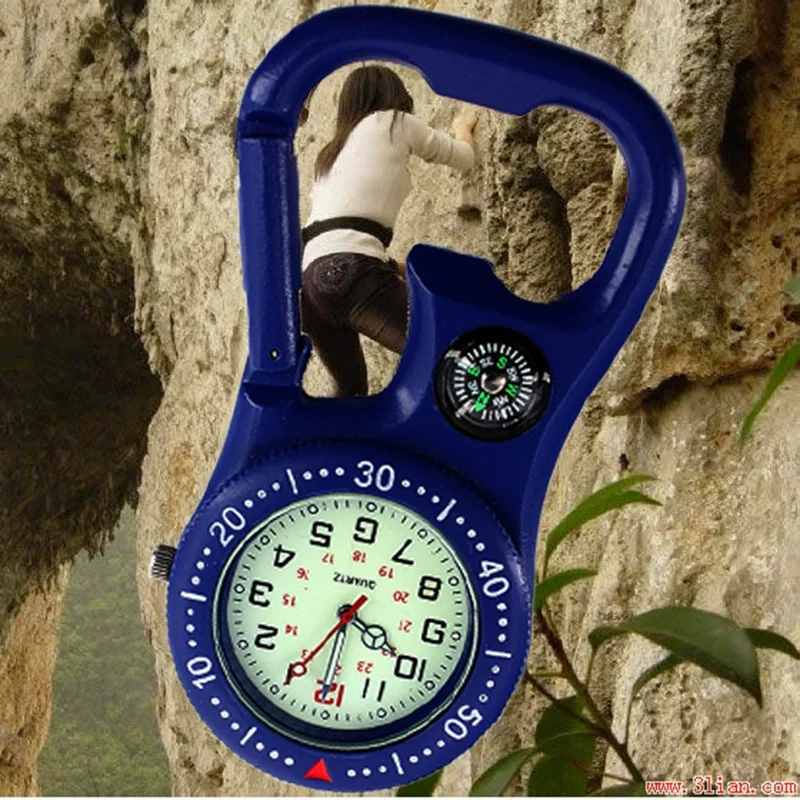 

Unisex Clip-On Quartz Carabiner Watch Luminous Waterproof Fob Watch for Doctors Nurses Rock Climbing And Backpackers Hiking