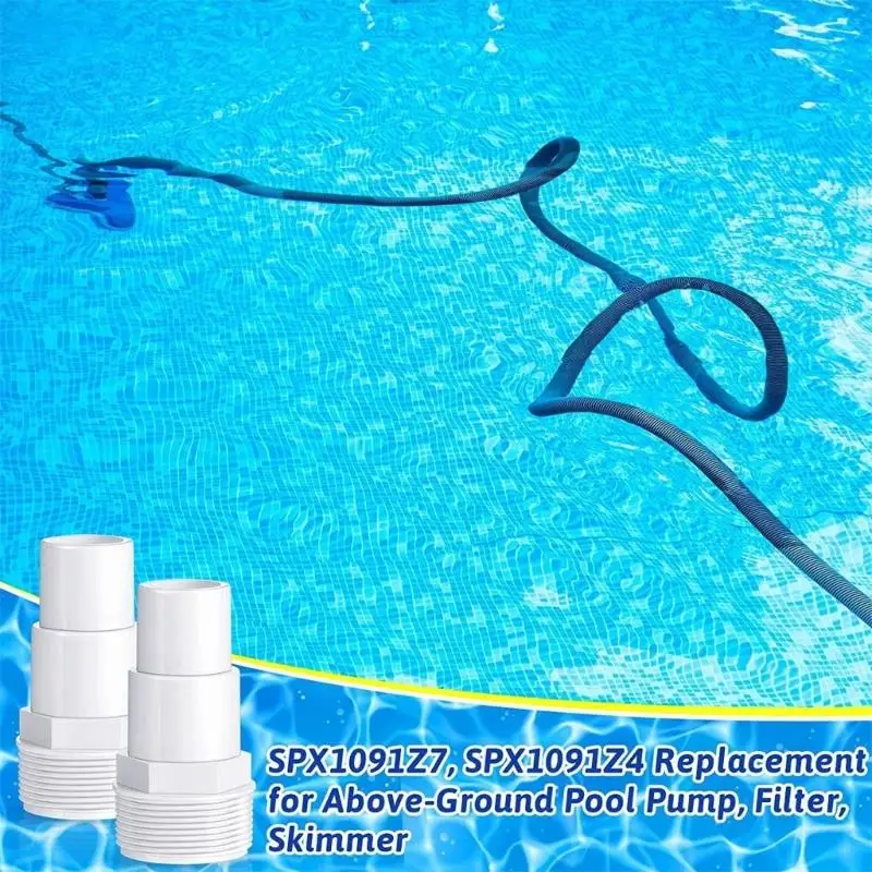 652F Pack Of 2 Swimming Pool Filter Pipe Connectors 32/38MM Adapter Strong Plastic Fittings for Efficient Water Filtrations