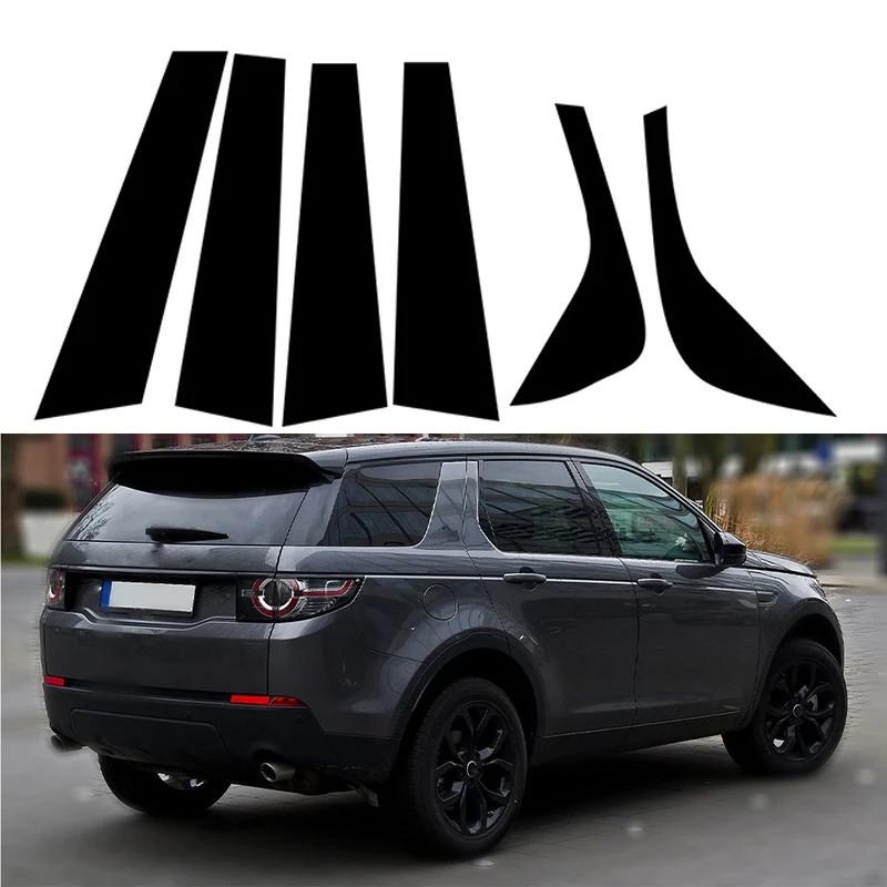 Juego de 6 uds de pegatinas de columna embellecedora de poste de pilar BC para puerta y ventana de coche, cubierta para Land Rover Discovery Sport L550 2015 2016 2017-2019 piezas