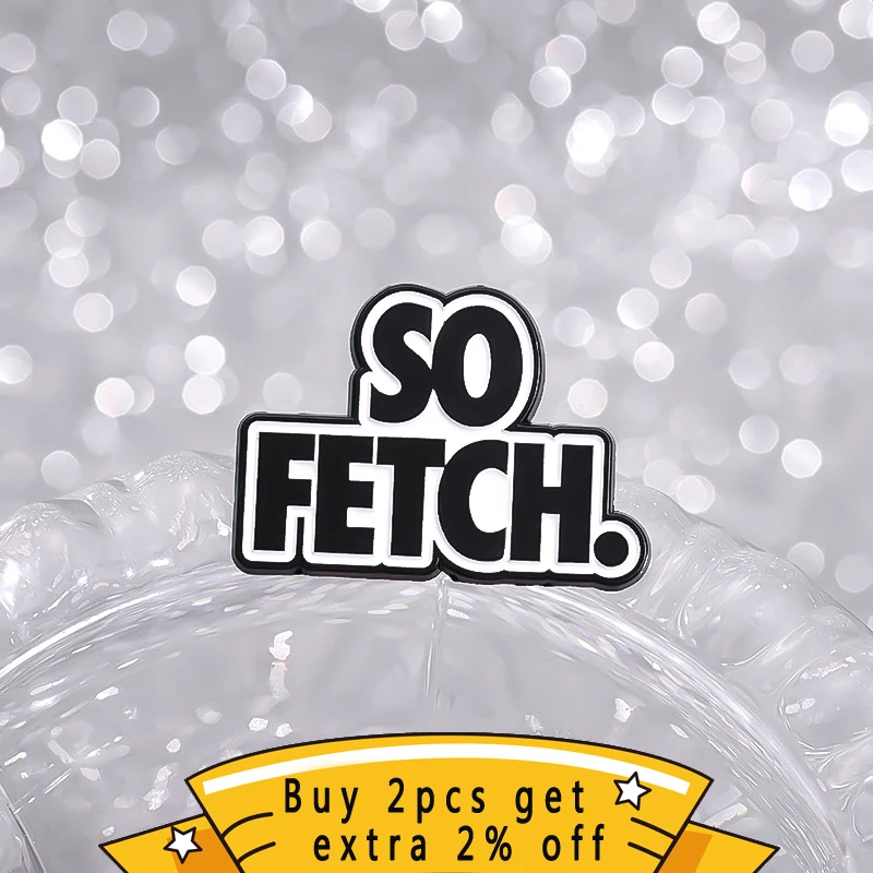 So Fetch Enamel Pin Fun Black White Spoken Language Backpack Hat Lapel Badge Metal Brooch Jewelry Gift Wholesale For Kids Friend