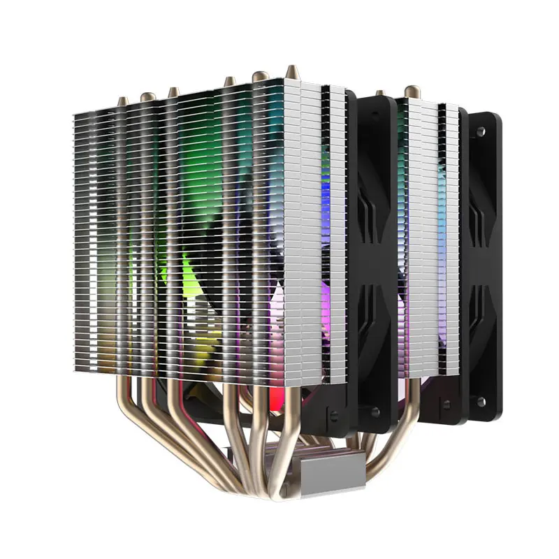 LDPCSJ  Journey DST-60 Dual Tower Cooler CPU Fan ARGB Six Copper Pipes Desktop Computer Hosting Chassis PWM Air Cooling Co