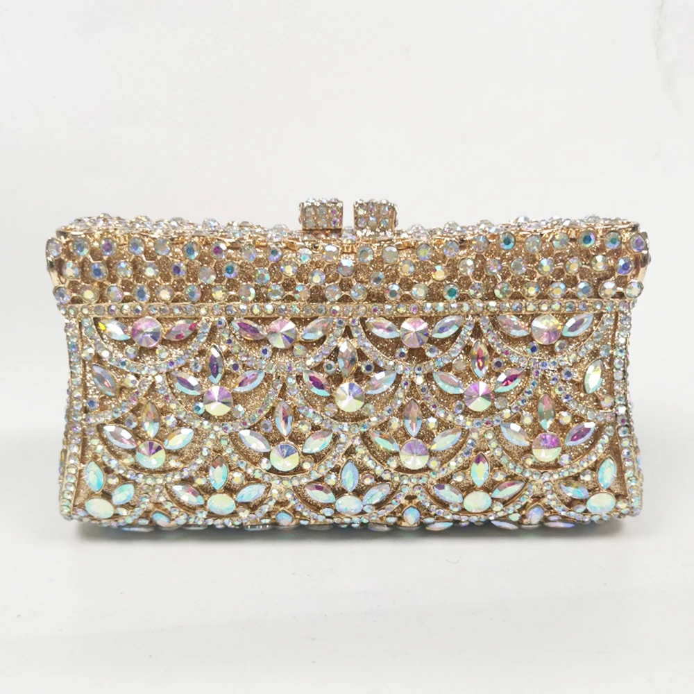 Diamond Fish Scale Evening Clutches Bags Wedding And Party Purse Women’s Crystal Prom Dinner Purses Bags  Luxury Silver/Gold 3 C