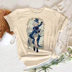 Furina top women designer streetwear Japanese t shirt female anime clothes