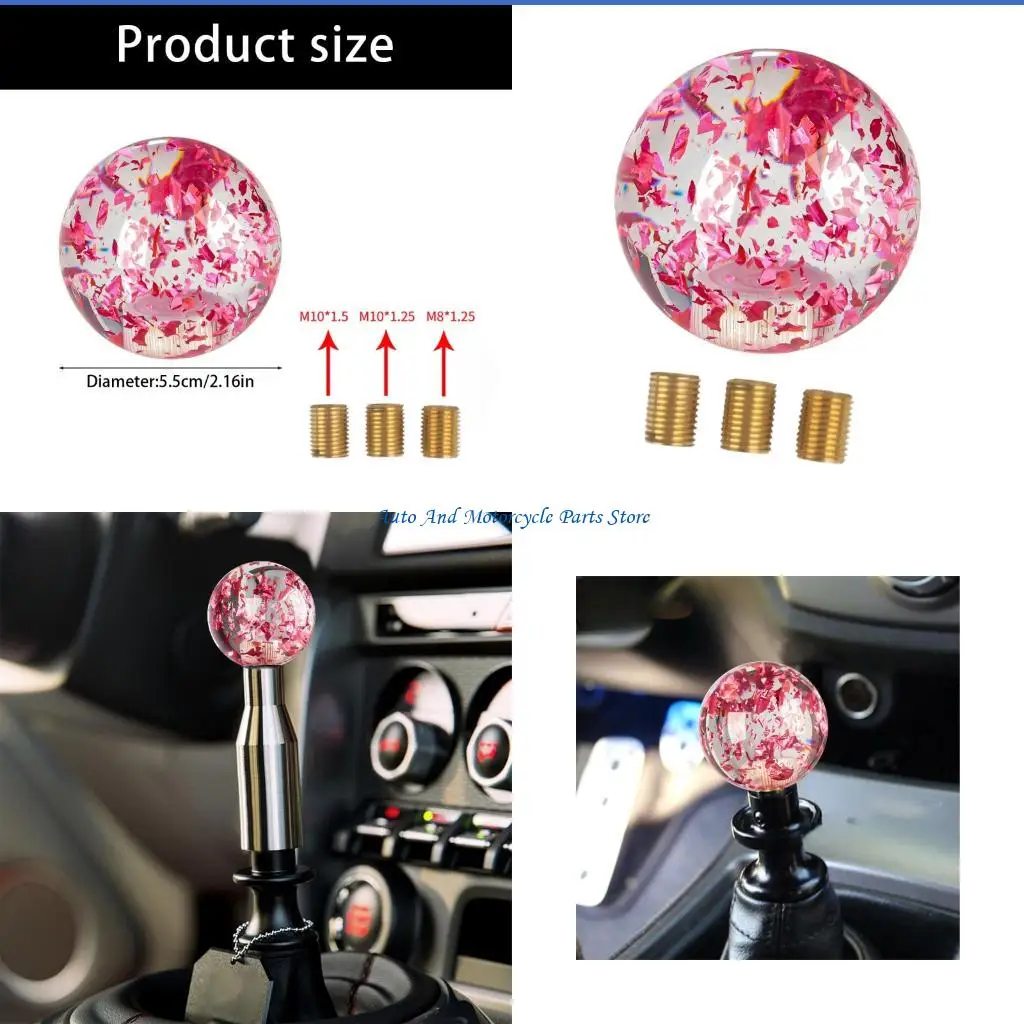 Multipurpose Glass Transmission Handle Replacement Glitter Ball Shape Gear Shifter Knob Ideal For DIY Car Enthusiasts