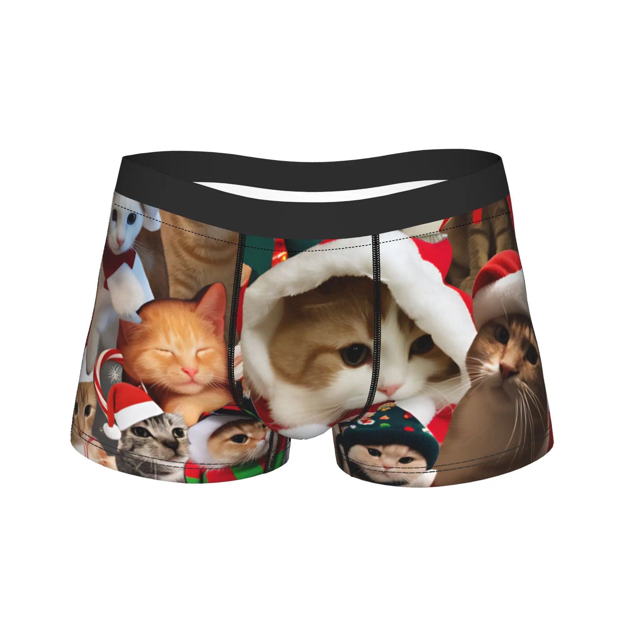 

Meowl Cat Owl Christmas Cats Funny Meme Underwear Custom DIY Boxer Shorts High Quality Men Underpants Elastic Shorts Briefs Gift
