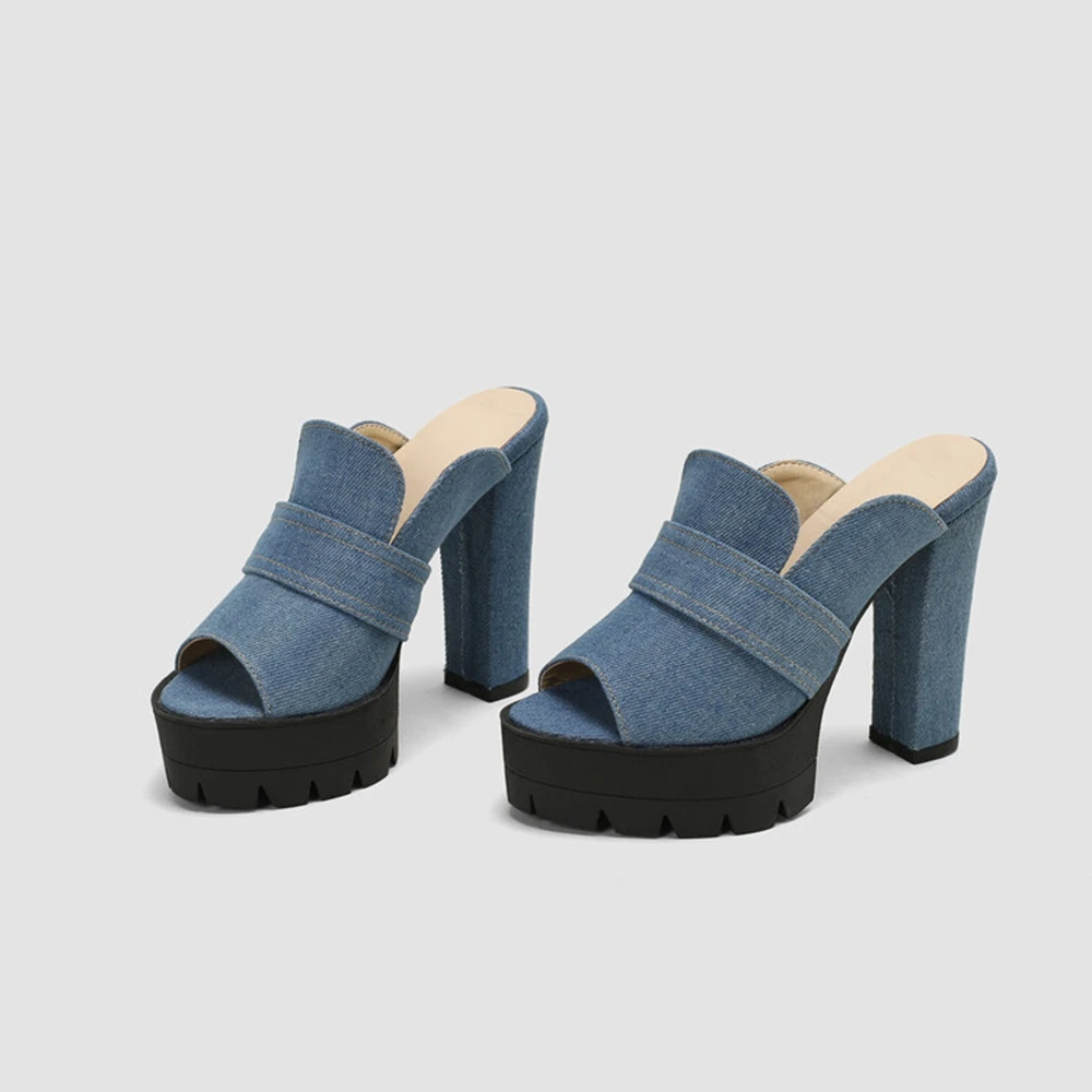 Women Sandals Fashion High Heels Peep Toe Summer Outdoor Slipper Dress Party Ball Wedding Platform Sandals Big Size 50 338-23 - view 3