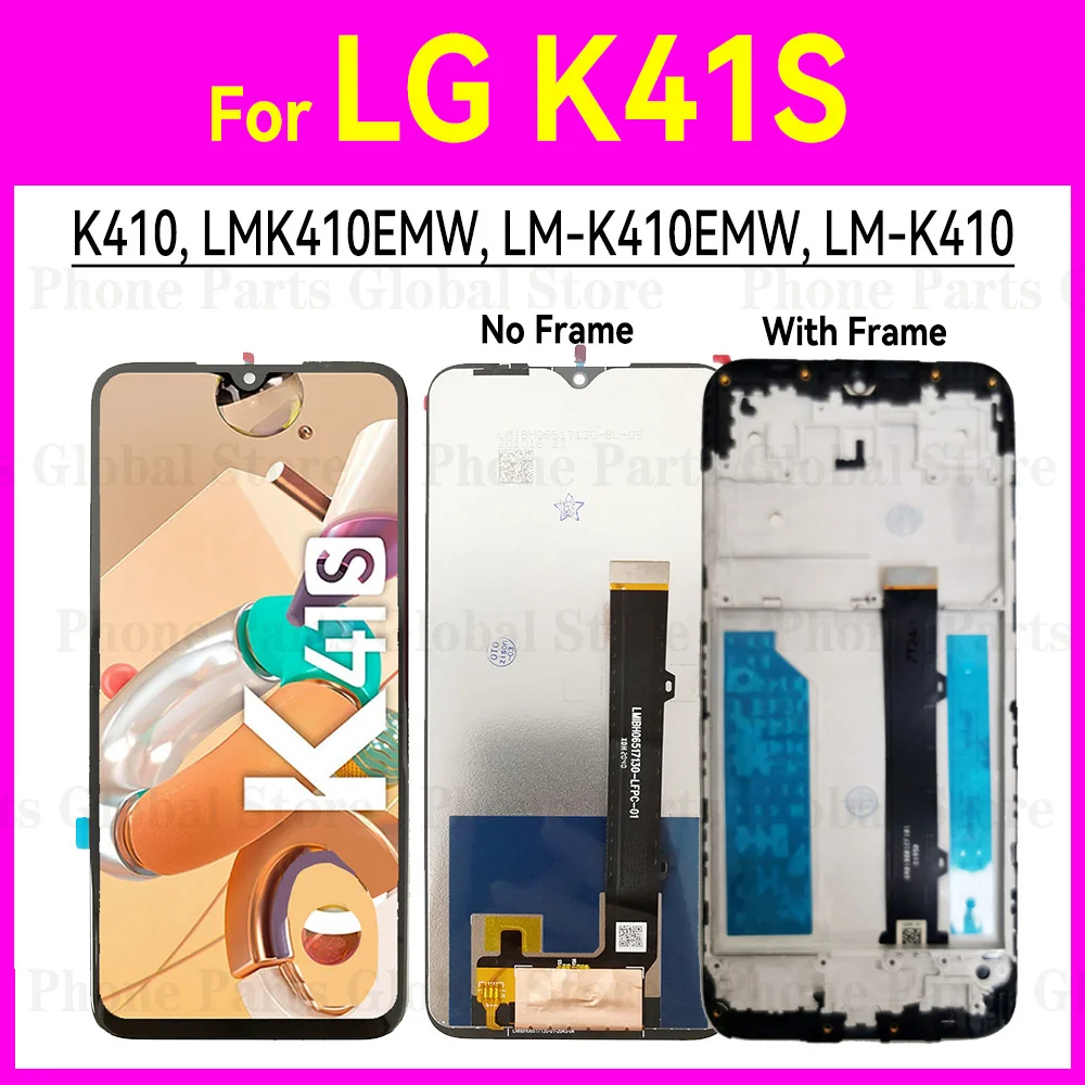 Pantalla LCD de 6,55 pulgadas para LG K41S LMK410EMW K410 con marco de pantalla táctil digitalizador montaje de repuesto piezas LCD K41S