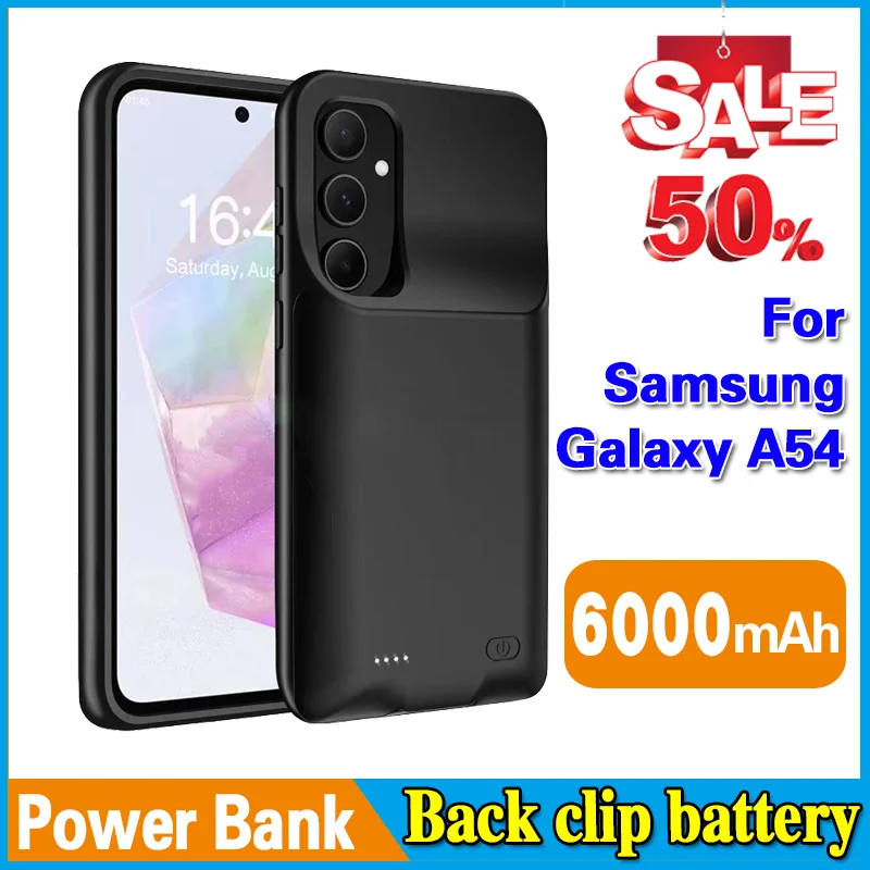 

High-Quality Back clip battery 6000mAh Power Bank for Samsung Galaxy A54 Battery Power Case Powerbank