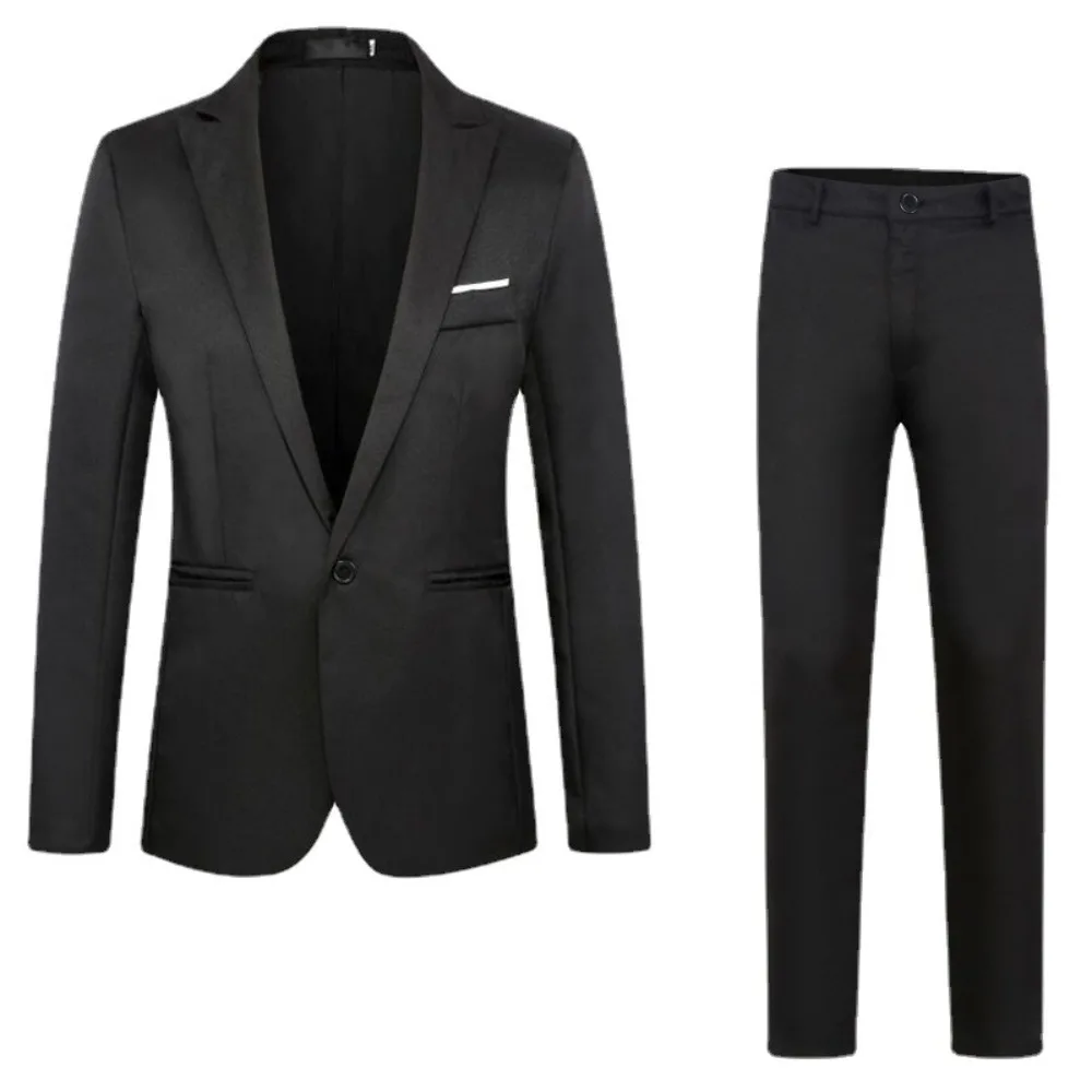 

2024 New Men's Fashionable Business Slim - Fit Two - Piece Suit Set for Casual Wear