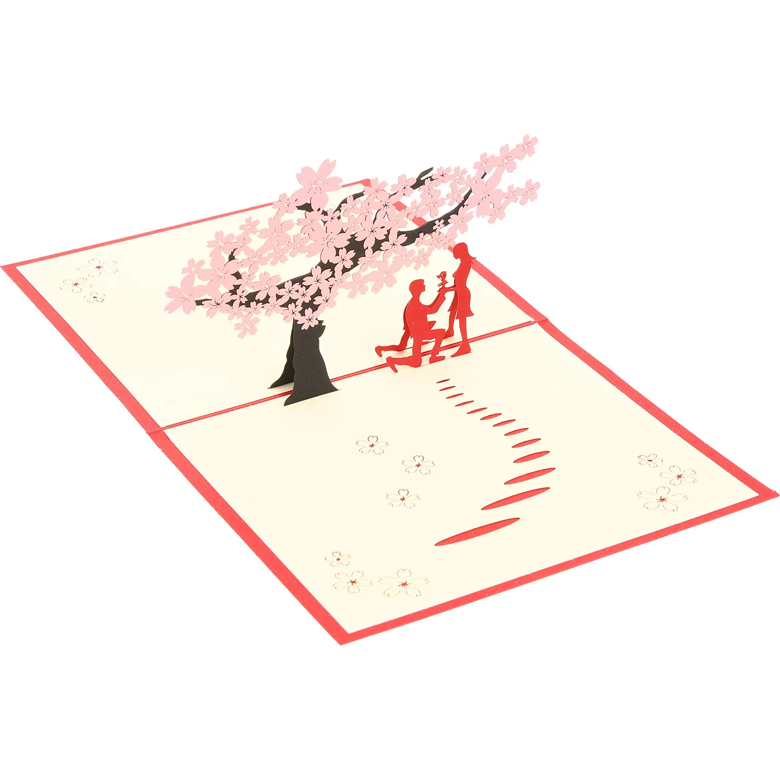 

Набор из 2 открыток с цветами вишни: романтические поздравительные открытки на годовщину, День святого Валентина, День рождения для жены