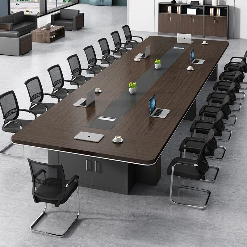

Large Conference Table Long Training Bar Table Simple Modern Office Desk and Chair Combination Thickened New Design
