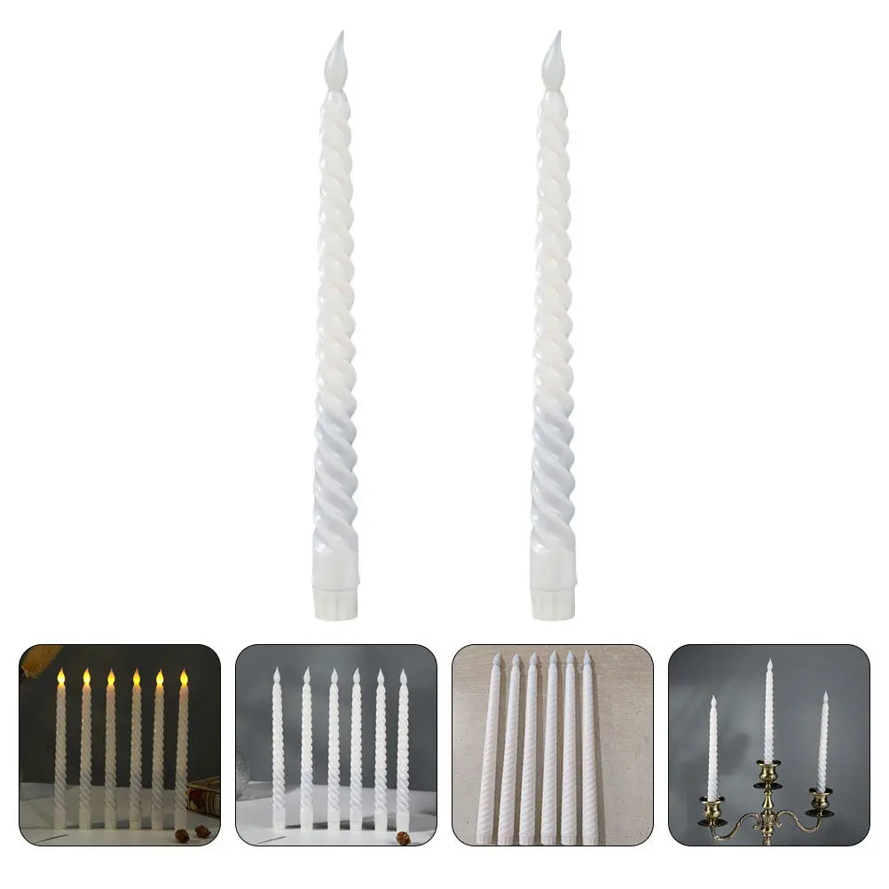 

6Pcs Spiral Taper Flameless Candles LED Operated Elegant European Style Realistic Home Wedding Party Decor Soft Glow