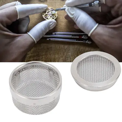 Rengöringskorg för klockdelar i rostfritt stål för klockreparation, näthållare för små smycken 8 best sales klockrengöringskorgar - №1