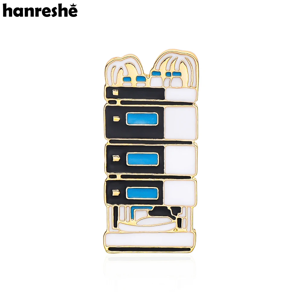 Hanreshe Liquid Chromatography Biology Enamel Brooch Enamel Medical Chemistry Instrument Lapel Backpack Pins Jewelry for Dr