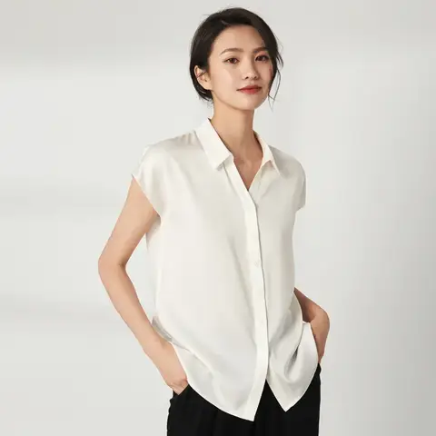 23 MM Heavy Silk Short-sleeved Shirt Women's 2025 Summer New Mulberry Silk T-shirt Double Joe Satin Sleeveless Top Women