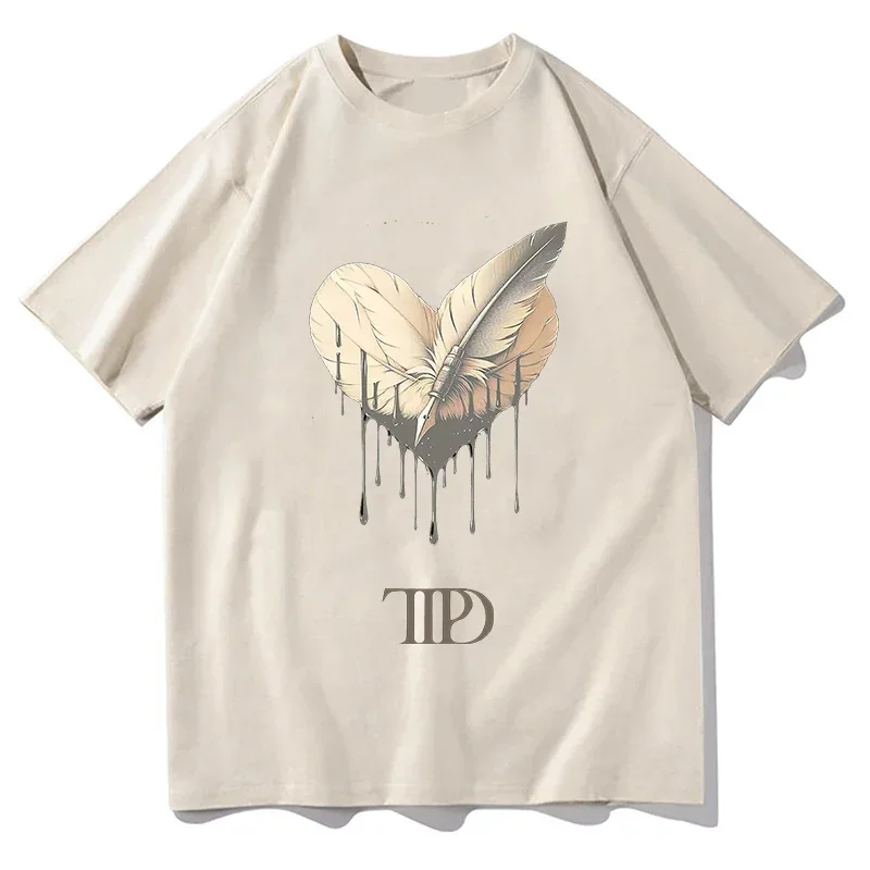 TTPD Printed Tshirt Short Sleeve Comfort The Tortured Poets Department Tops 100% Cotton Men's Summer Hip Hop T-Shirt Streetwear