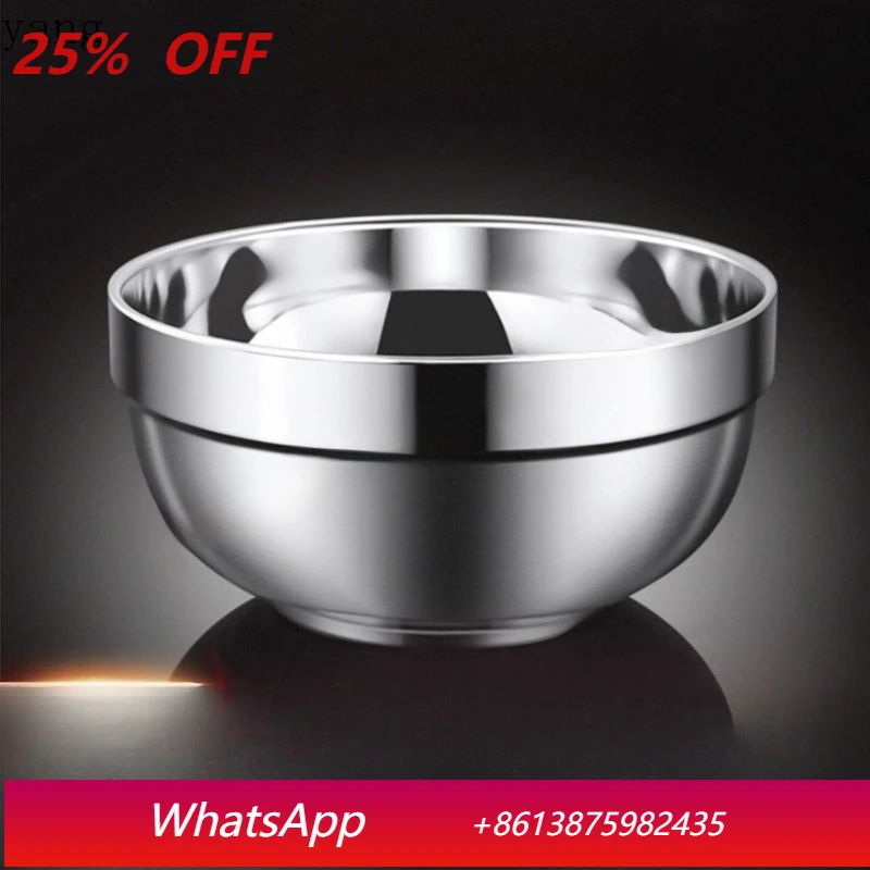 

LH extra thick stainless steel bowl household tableware canteen double-layer heat insulation and anti-scalding