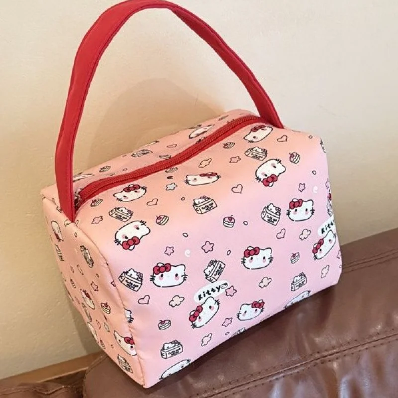 

Cute Sanrio Hello Kitty Cosmetic Bag Anime Cartoon KT Cat MINI Handbag Pencil Case Lunch Bag Holiday Gifts