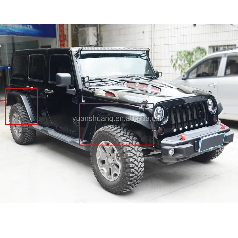 Offroad 4 Doors Front & Rear Steel Crusher Flares Fender Flares Trims for Wrangler JK 2007+ Auto Accessories