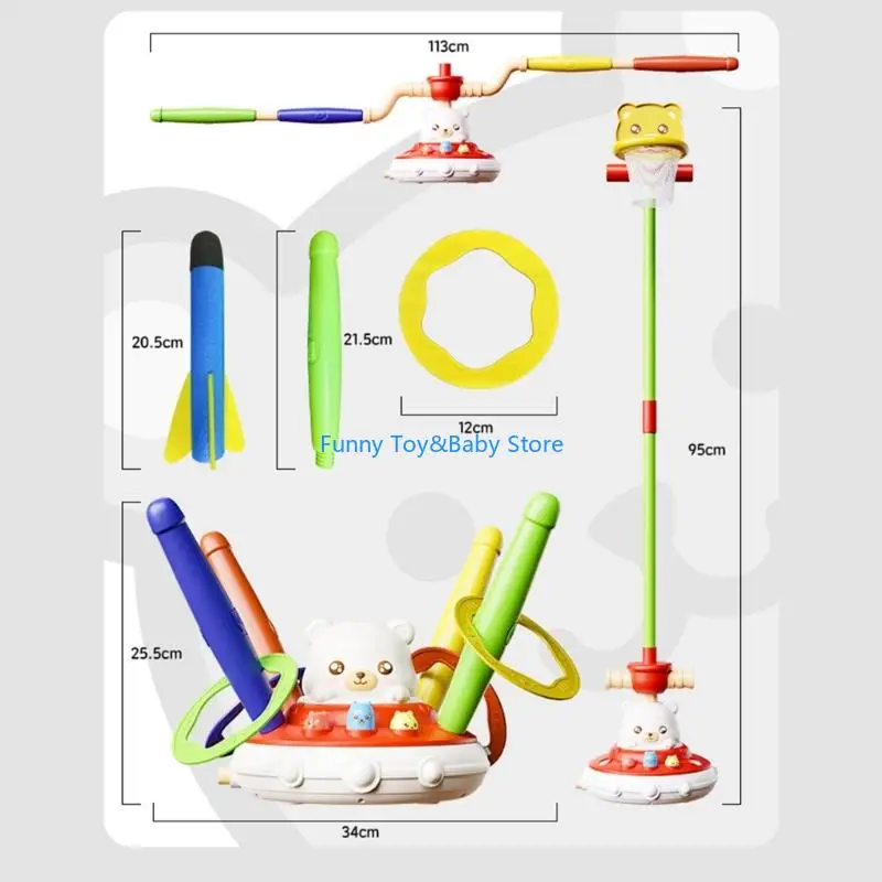 コーディネーションとバランスの発達を強化するさまざまなアクティビティを備えた子供向けの 5 in 1 多機能クマスポーツおもちゃ C90B