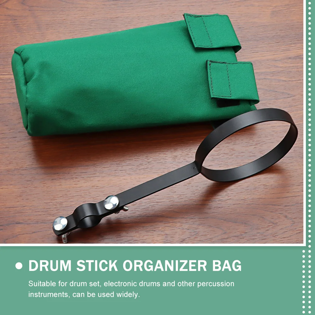 

Drumsticks Storage Bag Canvas Pouch Simple Instrument Handbag Green Display Holder Wall