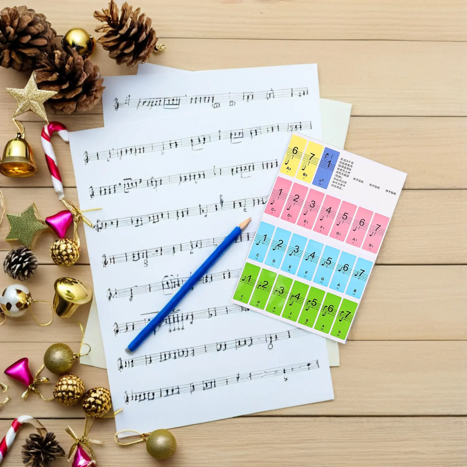 3Sheets Colorful Piano Keyboard Stickers Removable Note Labels for Beginners Learning Home Classroom Electronic Organ