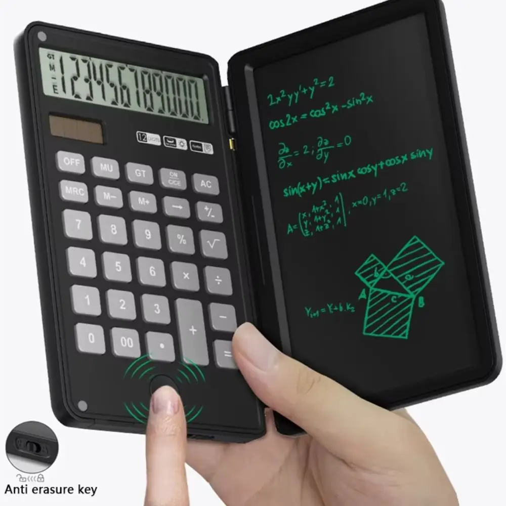 2in1 Scientific Calculator Foldable Large Screen Display Function Calculators with Tablet 12 Digits Display Multifunctional