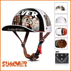 Vintage Motorcycle Helmet cascos Vehicle Riding Locomotive for Retro Half Helmet Summer Unisex-adult Universal season
