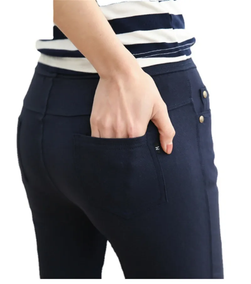 Dames Rechte Broek Stretch Met Zakken Gekleurd Voor Werk Of Casual Jeans Stretchy Potlood Broek